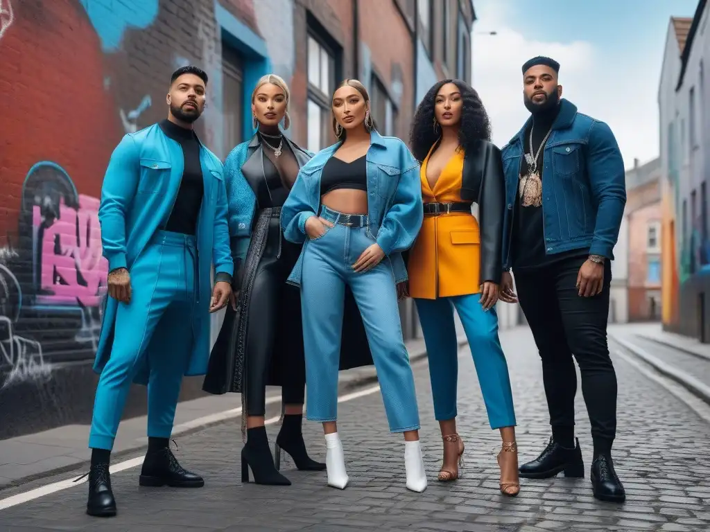 Empoderamiento inclusivo: influencers de moda en colaboración Un grupo diverso de Influencers de moda adaptativa posando con confianza en un entorno urbano inclusivo