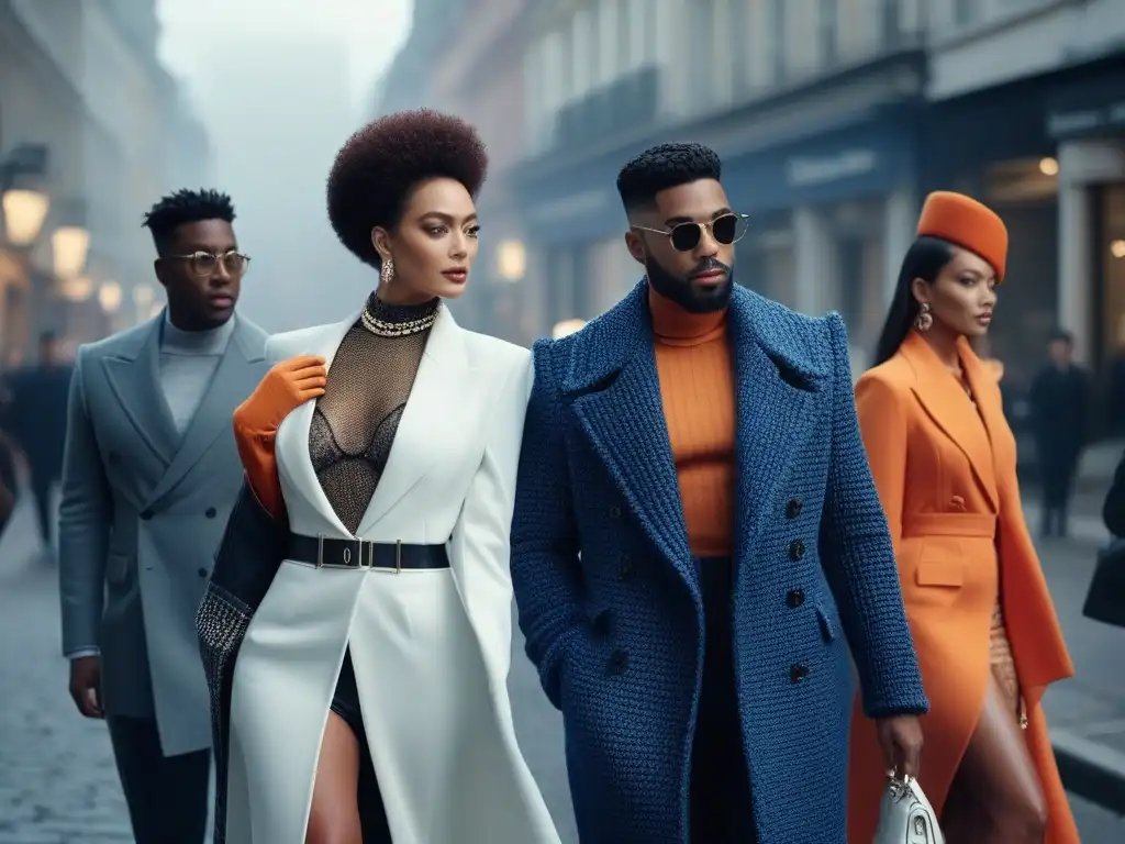 Influencers de la moda rompiendo estereotipos en la ciudad Un grupo diverso de influencers de moda en una ciudad moderna, rompiendo estereotipos y celebrando la diversidad