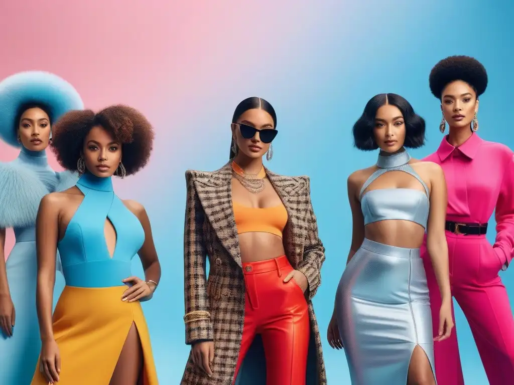 Influencers de moda petite: diversidad y estilo en redes Un grupo diverso de influencers de moda petite en redes sociales, exhibiendo su estilo único