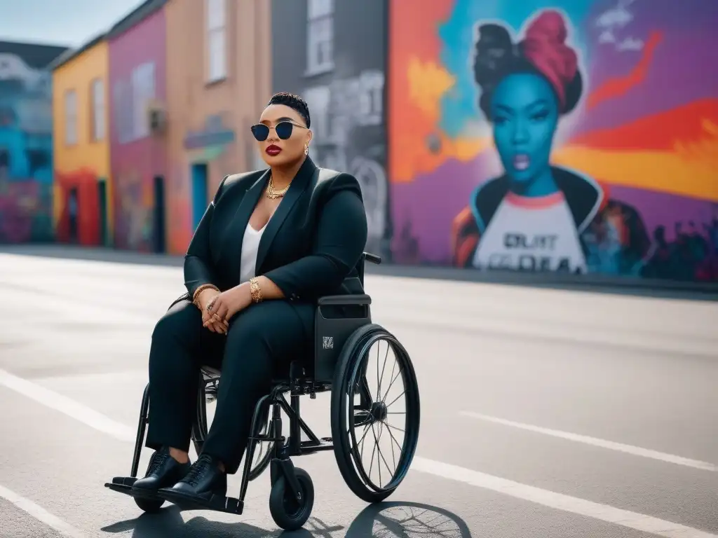 Moda inclusiva: diversidad y estilo en la ciudad Grupo diverso de jóvenes exhibiendo su estilo único en moda inclusiva para todos los cuerpos en un entorno urbano colorido y luminoso