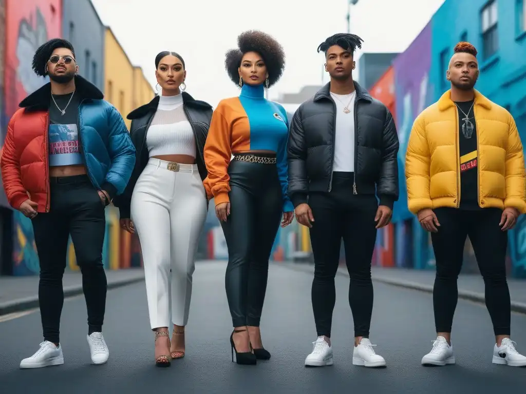 Transgéneros seguros de sí mismos: moda diversa y empoderada Un grupo diverso de jóvenes trans con estilo y autoafirmación en la moda urbana