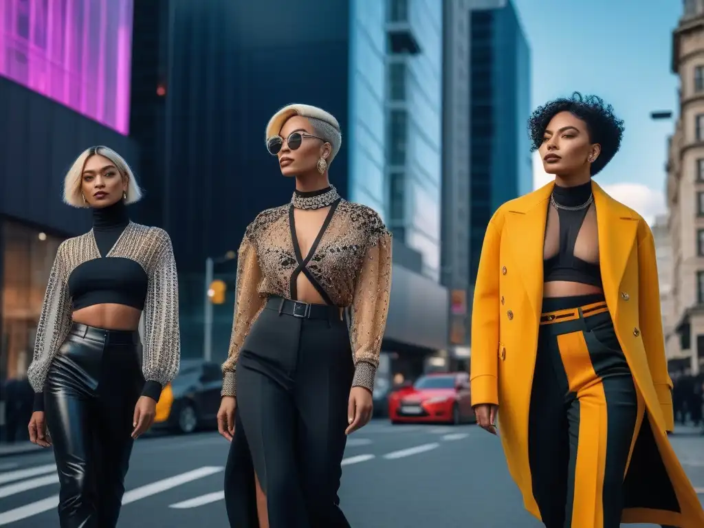 Moda transgresora: líderes genderfluid deslumbran en la ciudad Un grupo diverso de líderes de moda transgénero y no binarios muestra estilo y empoderamiento en la ciudad