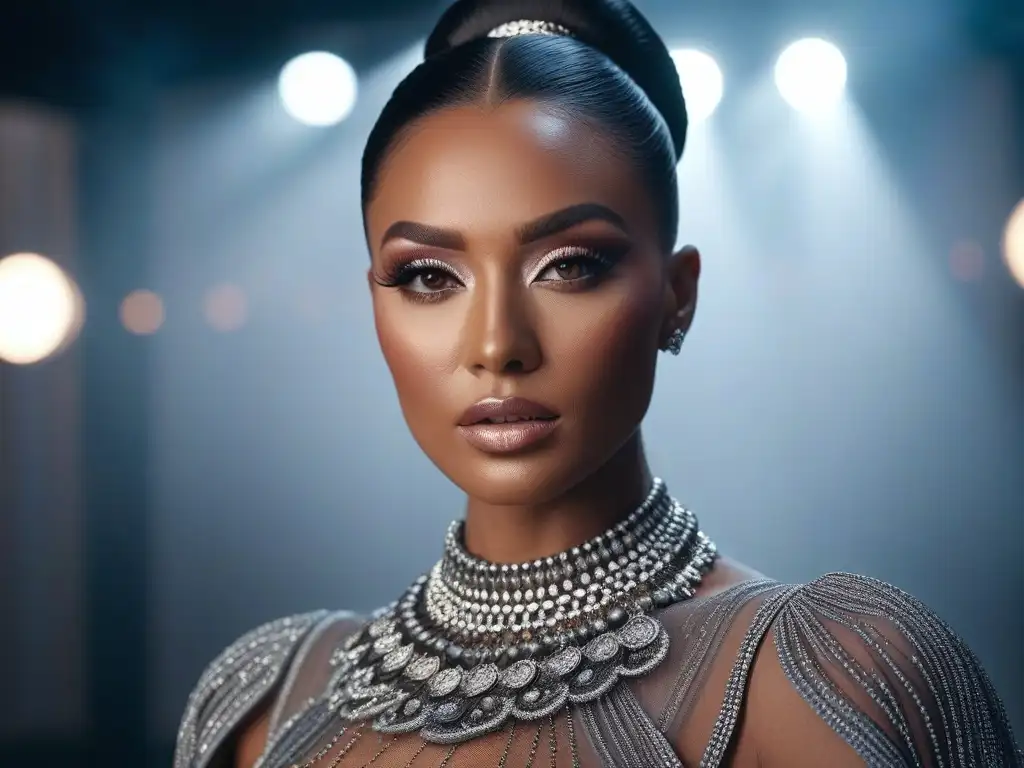 Maquillaje empoderado: diversidad de tonos y expresiones en detalle Un grupo diverso con maquillajes para pieles transgénero, exudando confianza y empoderamiento