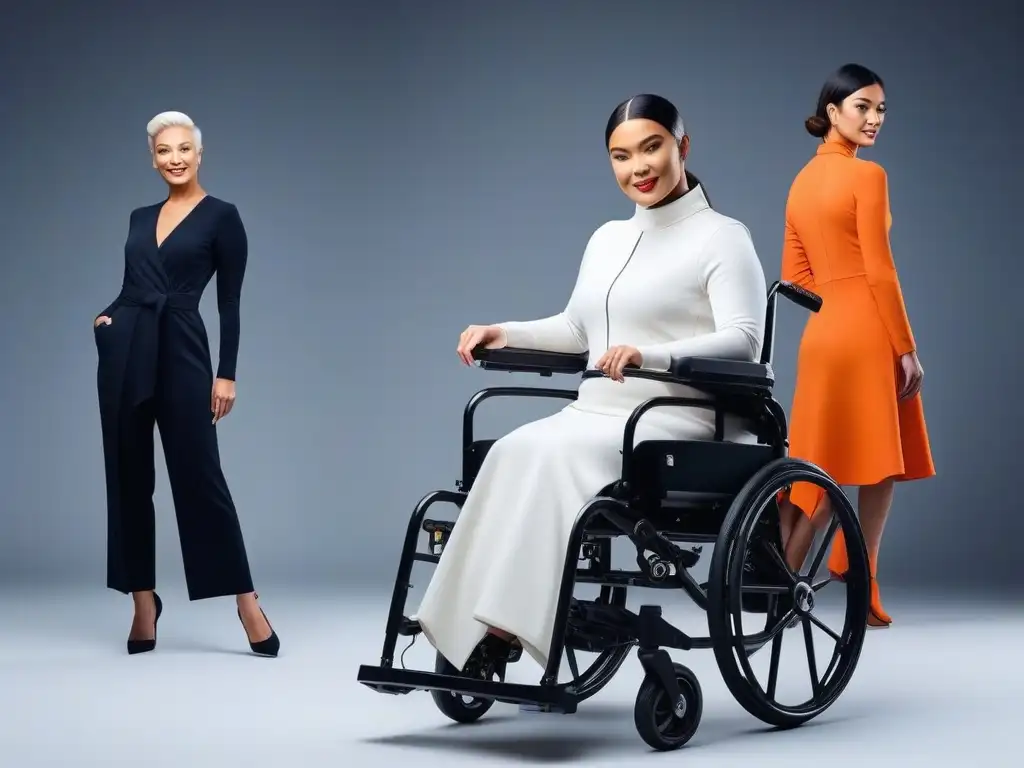 Moda inclusiva: Diseños adaptativos para todos los estilos Grupo diverso disfruta de la mejor ropa adaptativa para necesidades en tienda moderna y futurista