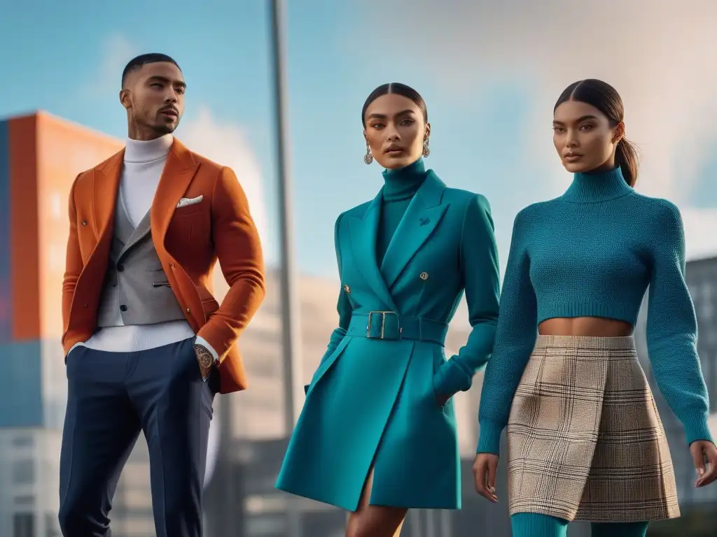 Moda pequeña, ¡grandes impactos! Outfits trendy en entorno urbano chic Grupo diverso de moda petite con marcas especializadas tallas pequeñas moda