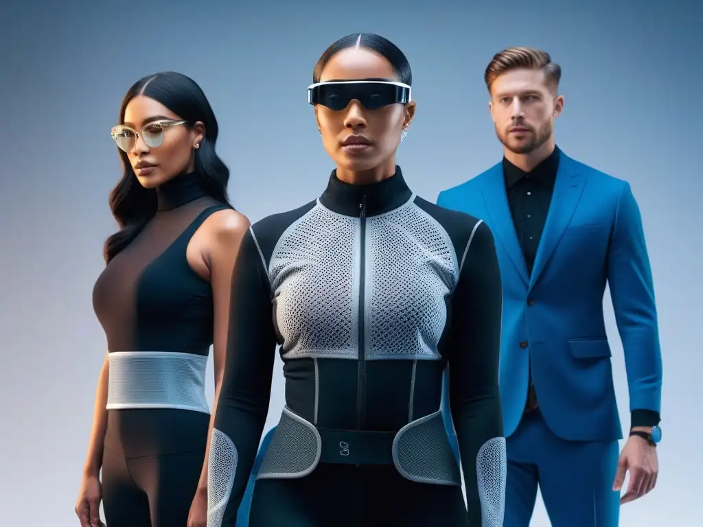 Innovación inclusiva: tecnología wearable en moda diversa Un grupo diverso con moda wearables saludables para todos