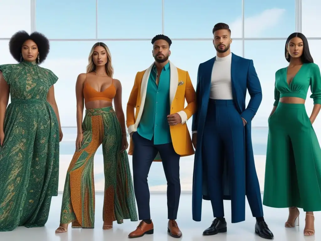 Moda sostenible: diversidad de cuerpos y estilos en estudio luminoso Grupo diverso disfrutando de moda sostenible para todos los cuerpos en estudio luminoso