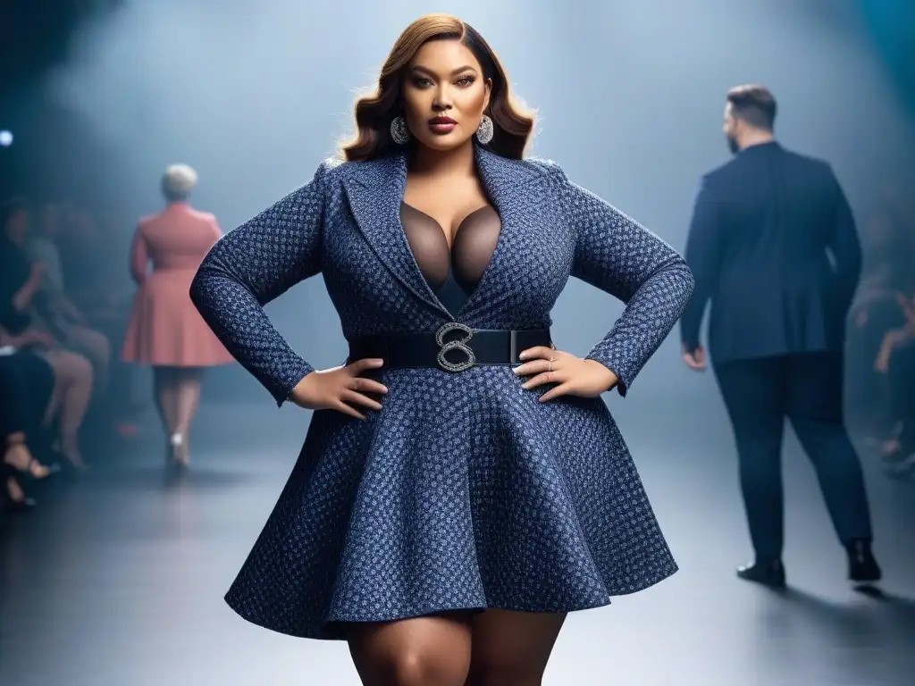 Moda plus size 2023: Estiloso empoderamiento diverso Grupo diverso con moda plus size tendencia 2023, luciendo outfits modernos y seguros en colores vibrantes y patrones audaces