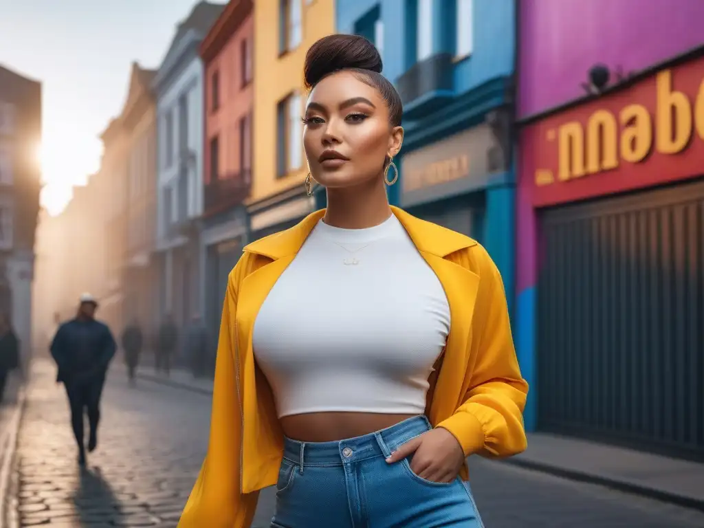 Inspiradora moda inclusiva en la ciudad Grupo diverso de modelos posando con estilo en la ciudad