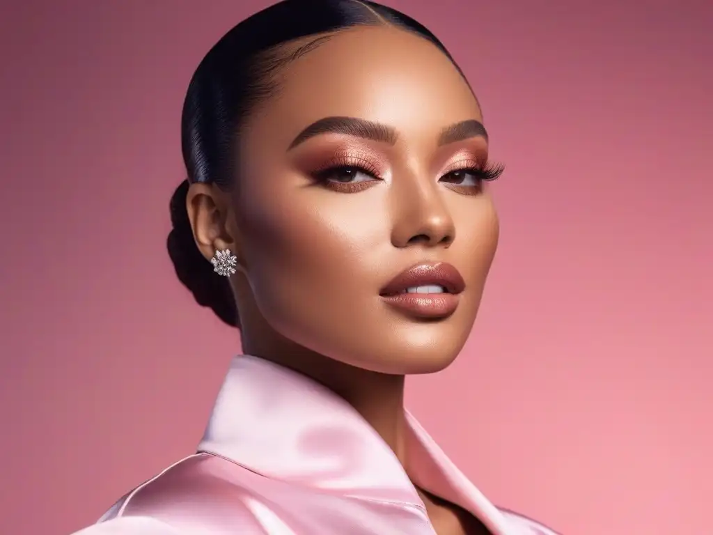 Maquillaje inclusivo: modelos Fenty Beauty muestran diversidad y estilo Grupo diverso de modelos exhibiendo maquillaje inclusivo de Fenty Beauty en un estudio moderno