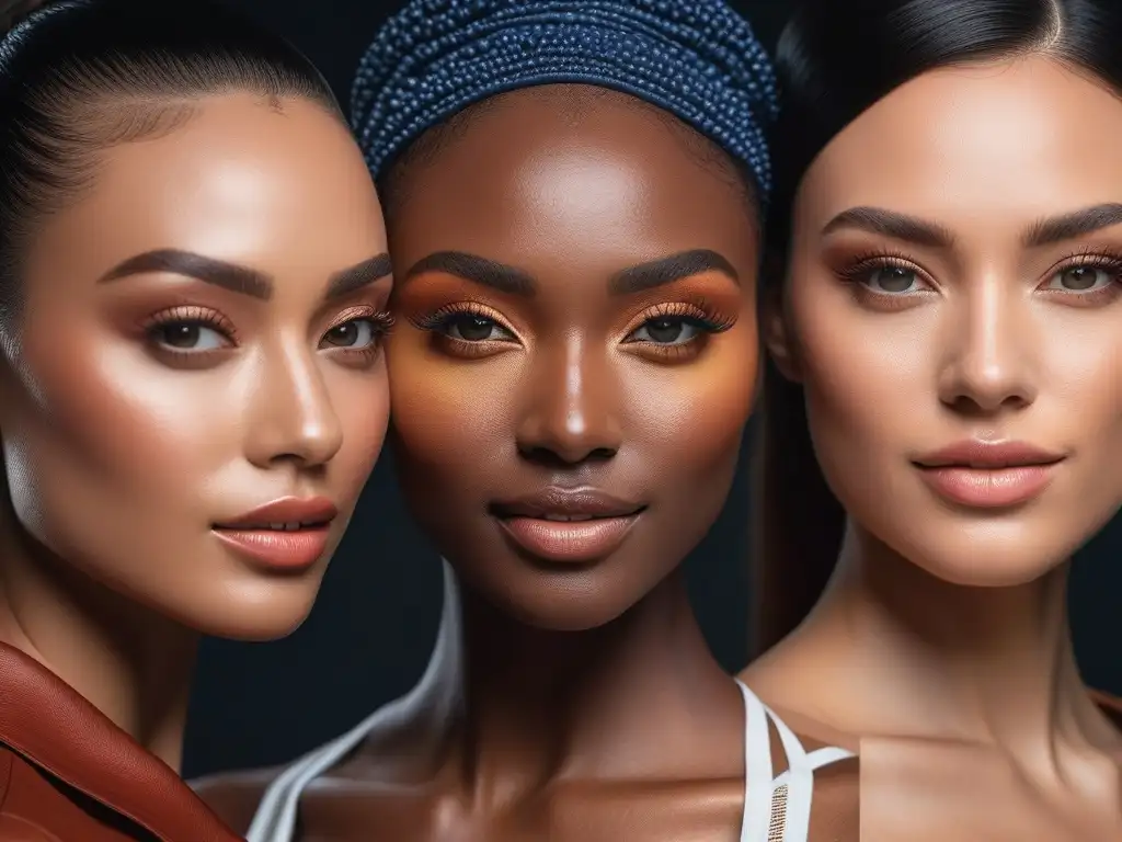 Variedad de mujeres con blush perfecto para cada tono de piel Un grupo diverso de mujeres sonriendo y luciendo colores de rubor que complementan sus tonos de piel