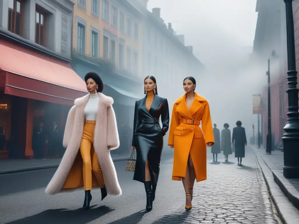 Empoderamiento femenino: mujeres seguras y estilosas en la ciudad Un grupo diverso de mujeres petite con estilo y confianza, caminando por la ciudad