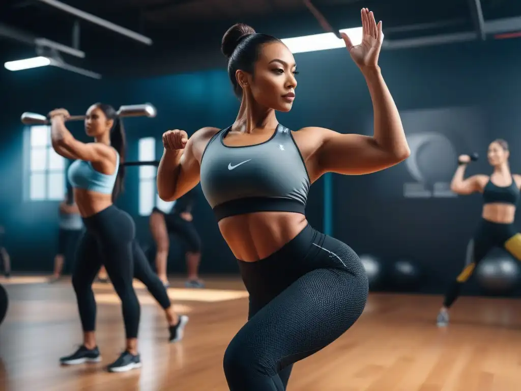 Mujeres empoderadas: diversidad, fuerza y vitalidad en el gimnasio Un grupo diverso de mujeres fuertes y seguras realizando actividades empoderadoras en un gimnasio moderno