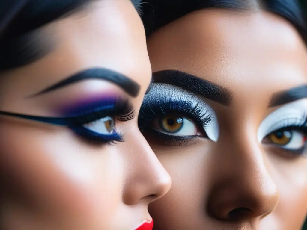 Empoderamiento femenino: diversidad y belleza en la mirada Un grupo diverso de mujeres con maquillaje de pestañas inclusivo y duradero, radiando confianza y empoderamiento en un entorno profesional