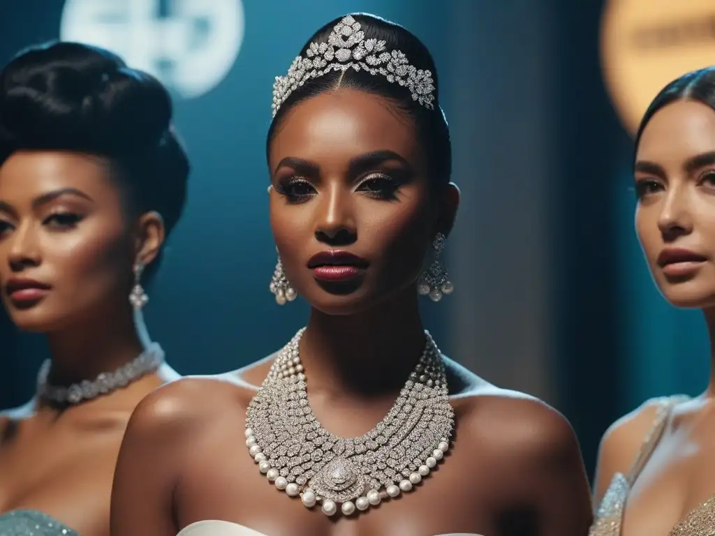 Joyas de lujo en mujeres diversas: empoderamiento y estilo Un grupo diverso de mujeres seguras de sí mismas con diferentes tipos de cuerpo luciendo joyas de lujo que complementan sus rasgos únicos