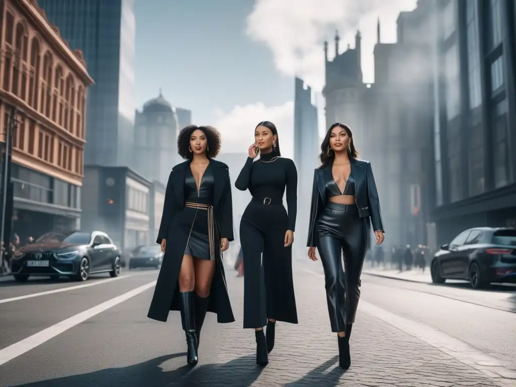 Empoderamiento y estilo: Mujeres petitas diversas en la ciudad Un grupo diverso de mujeres petites seguras en moda petite inclusiva y diversa, unidas en la ciudad moderna