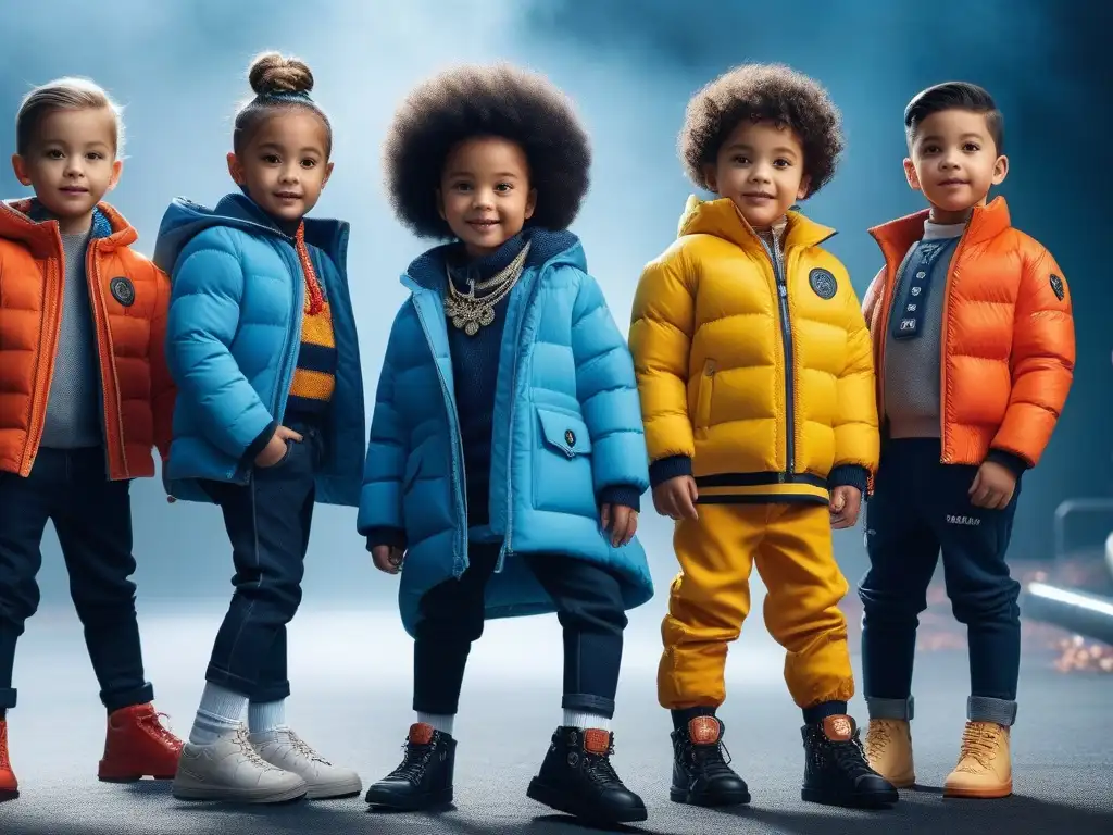 Diseños colaborativos: niños de distintas culturas jugando juntos en un vibrante parque inclusivo Un grupo diverso de niños viste atuendos únicos que representan diversas culturas, jugando feliz en un parque inclusivo y vibrante