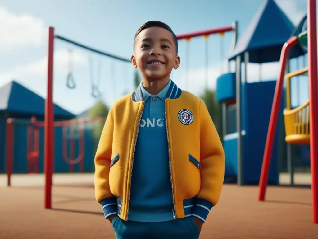 Niños felices jugando con ropa adaptativa en parque inclusivo Un grupo diverso de niños juega feliz en el parque con ropa adaptativa para niños, creando un ambiente inclusivo y alegre