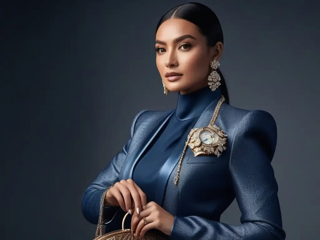 Empoderamiento y lujo: diversidad y estilo con accesorios exclusivos Un grupo diverso de personas con accesorios de alta gama exuda autoestima y elegancia