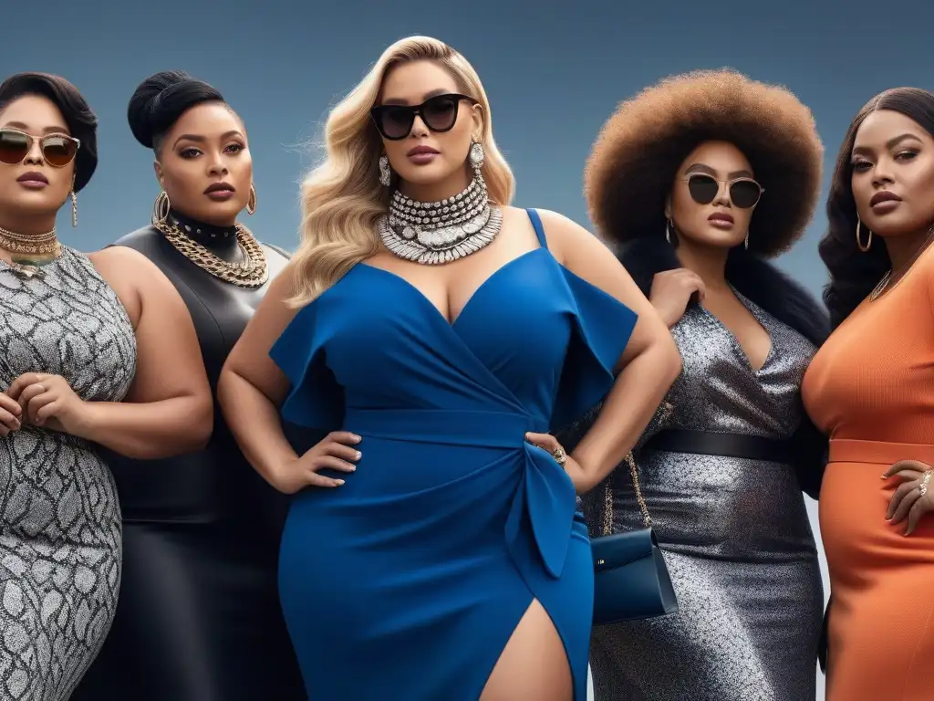 Accesorios de moda para zapatos de tallas grandes: estilo y confianza Un grupo diverso de personas plus size exhibe accesorios de moda para complementar sus zapatos en un ambiente de confianza y estilo