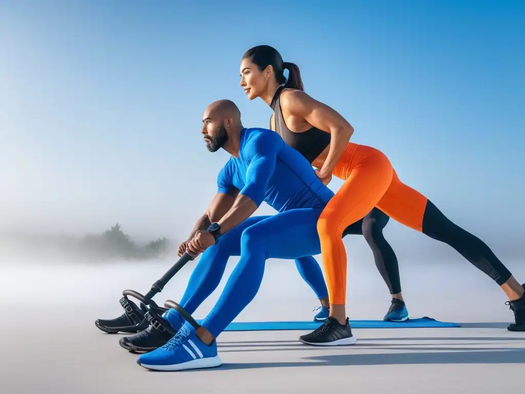 Vitalidad y diversidad: activewear para equilibrio hormonal Un grupo diverso de personas disfruta de actividades al aire libre, transmitiendo vitalidad y confianza