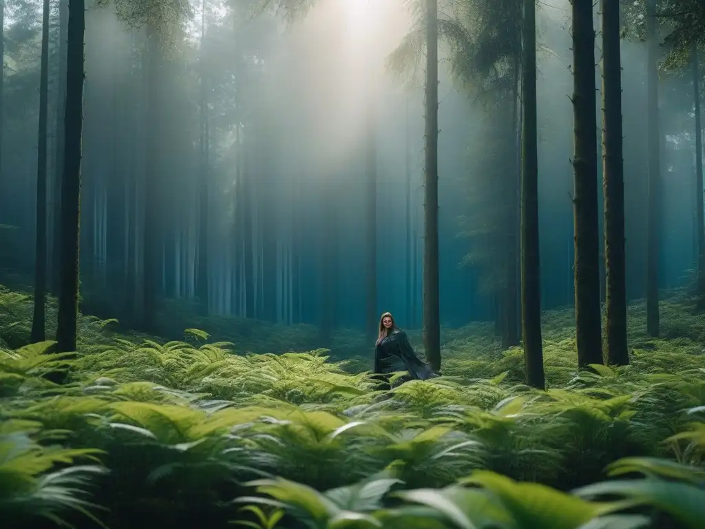 Moda sostenible para altas: empoderamiento en el bosque Un grupo diverso de personas altas modela con alegría ropa sostenible en un bosque verde