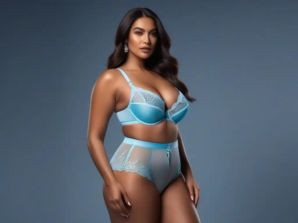 Moda inclusiva: vibrante lingerie adaptativa para todos Un grupo diverso de personas modela con confianza lencería adaptativa para todos los cuerpos en un estudio moderno y elegante