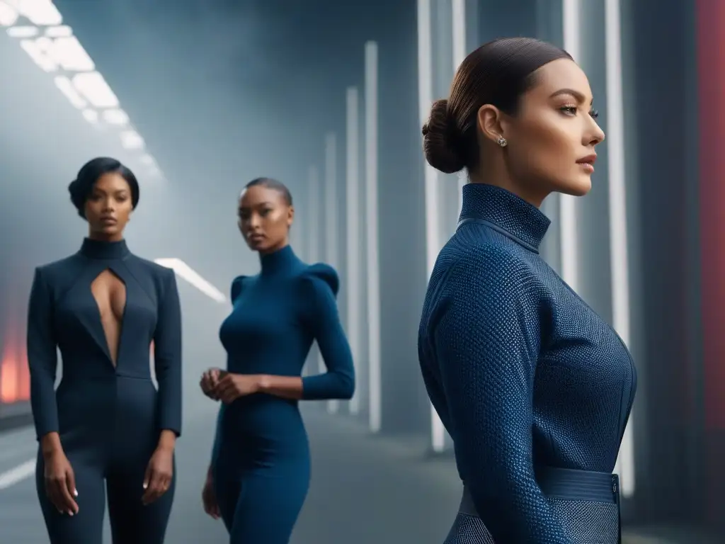 Moda adaptativa futurista para todos: inclusiva y empoderadora Un grupo diverso de personas modela con confianza ropa adaptativa en una ciudad futurista