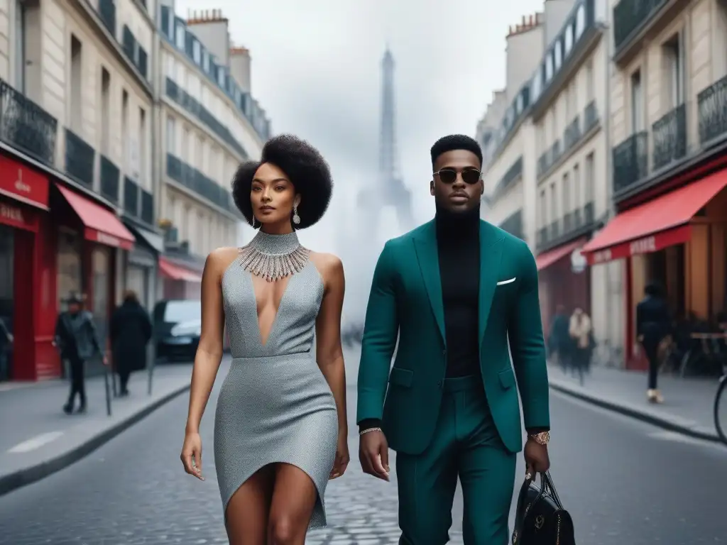 Desfile de moda inclusiva en París: diversidad y estilo Un grupo diverso de personas camina con confianza por las calles de París, luciendo moda inclusiva para todos cuerpos