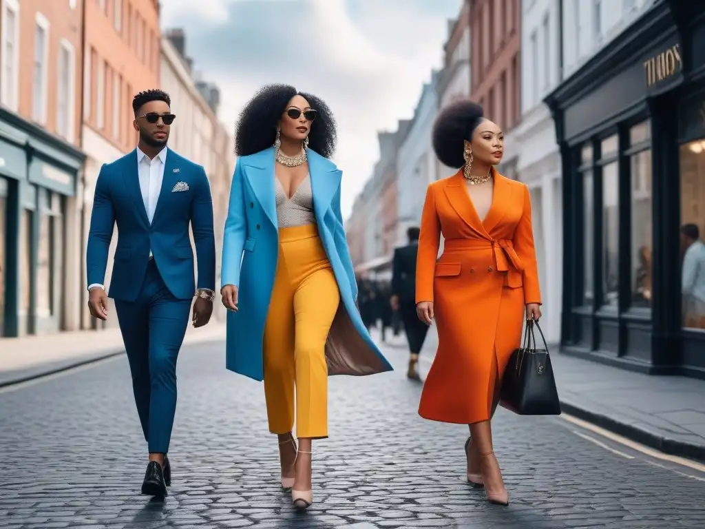 Moda inclusiva y empoderamiento en la ciudad Un grupo diverso de personas con discapacidad, vestidas con moda inclusiva, pasea con confianza por la ciudad