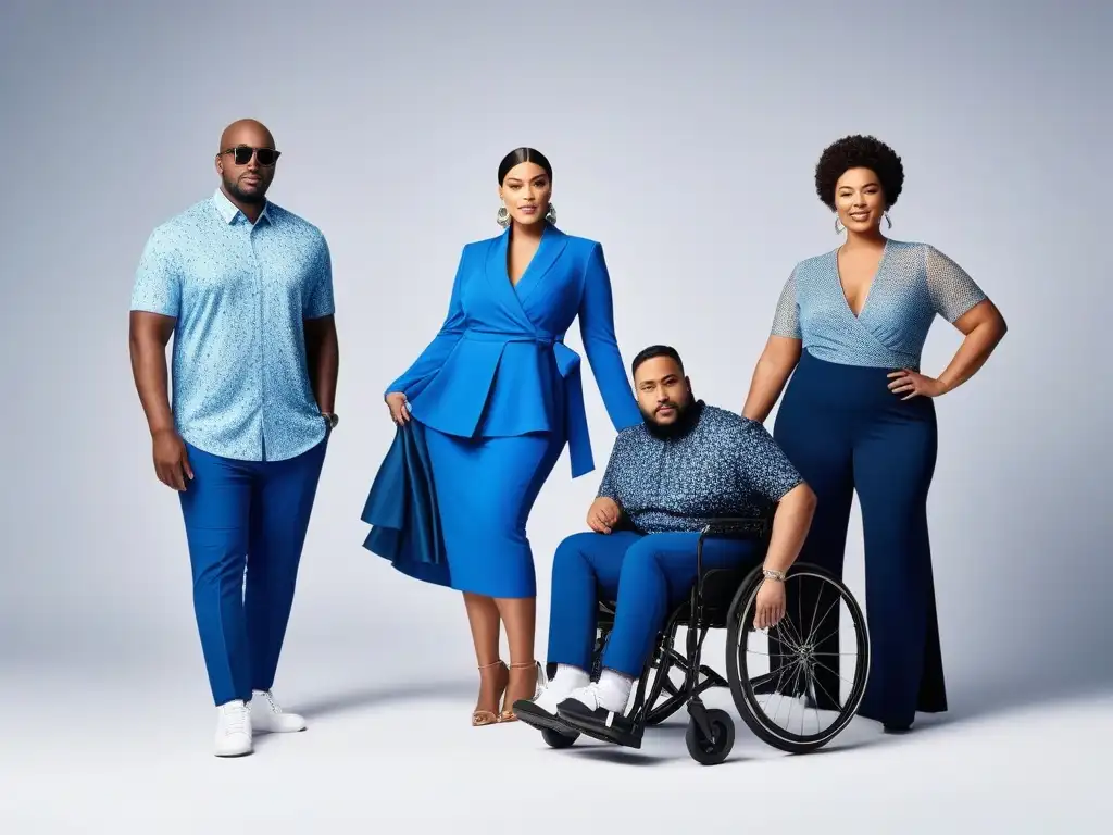 Moda adaptativa: Empoderamiento e inclusión en la diversidad Un grupo diverso de personas con discapacidad modela con confianza moda adaptativa