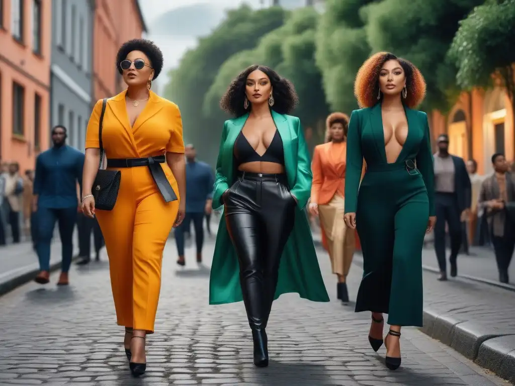 Diversidad y estilo: empoderamiento en la ciudad Grupo diverso de personas empoderadas, vistiendo moda inclusiva en la ciudad
