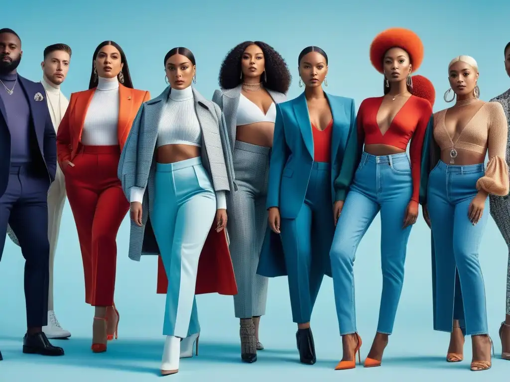 Diversidad y estilo: moda inclusiva para inspirar Un grupo diverso de personas muestra su estilo único y moderno