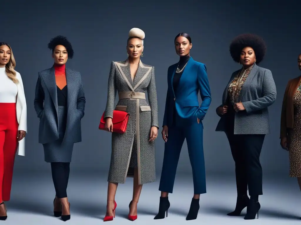 Moda inclusiva: diversidad y empoderamiento en la pasarela Un grupo diverso de personas con diferentes habilidades luciendo con confianza moda adaptativa, resaltando inclusión y empoderamiento