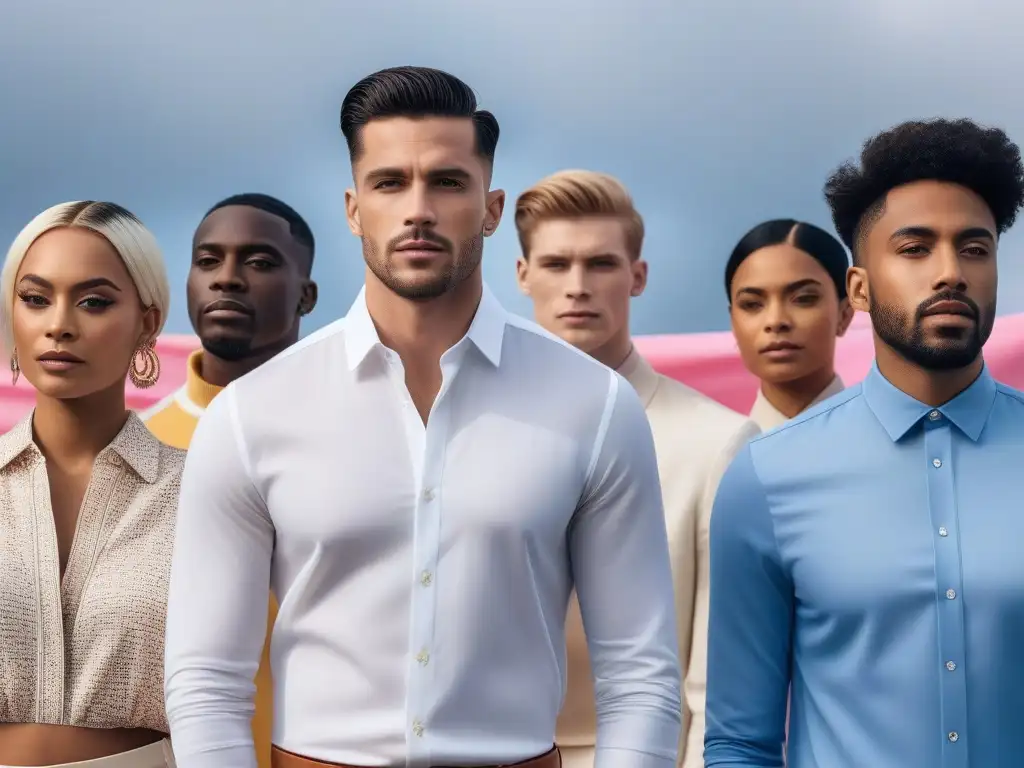 Moda inclusiva: diversidad y empoderamiento en la vestimenta Un grupo diverso de personas trans muestra con confianza su ropa inclusiva y moderna en un ambiente de unidad y empoderamiento
