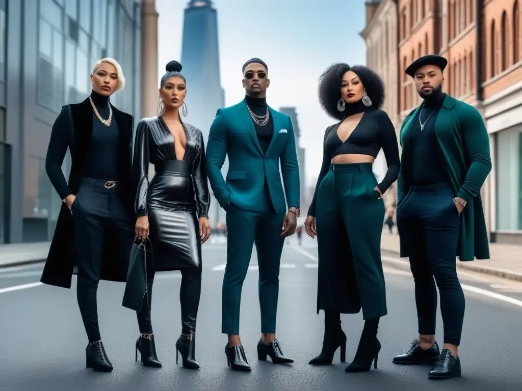 Moda inclusiva: Transgéneros con estilo en la ciudad Un grupo diverso de personas transgénero con estilo en la ciudad, representando la moda inclusiva para personas transgénero