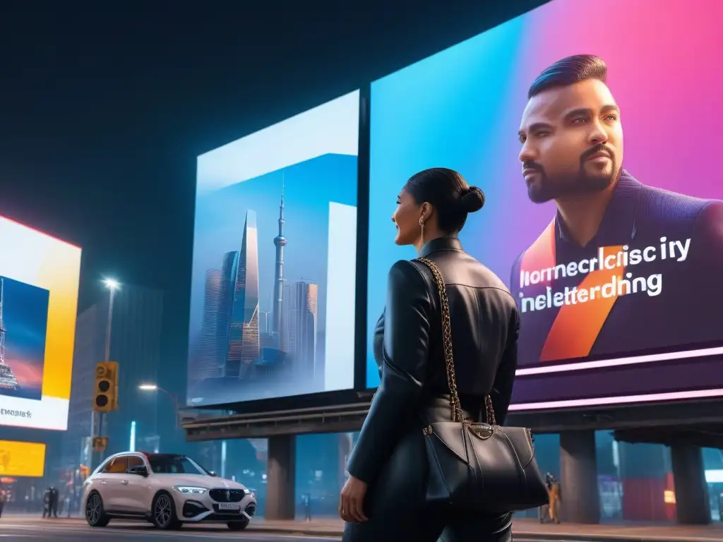Empoderamiento y diversidad: comunidad unida ante campaña inclusiva Un grupo diverso de personas interactúa con una valla publicitaria inclusiva en la ciudad, promoviendo campañas publicitarias para marcas inclusivas