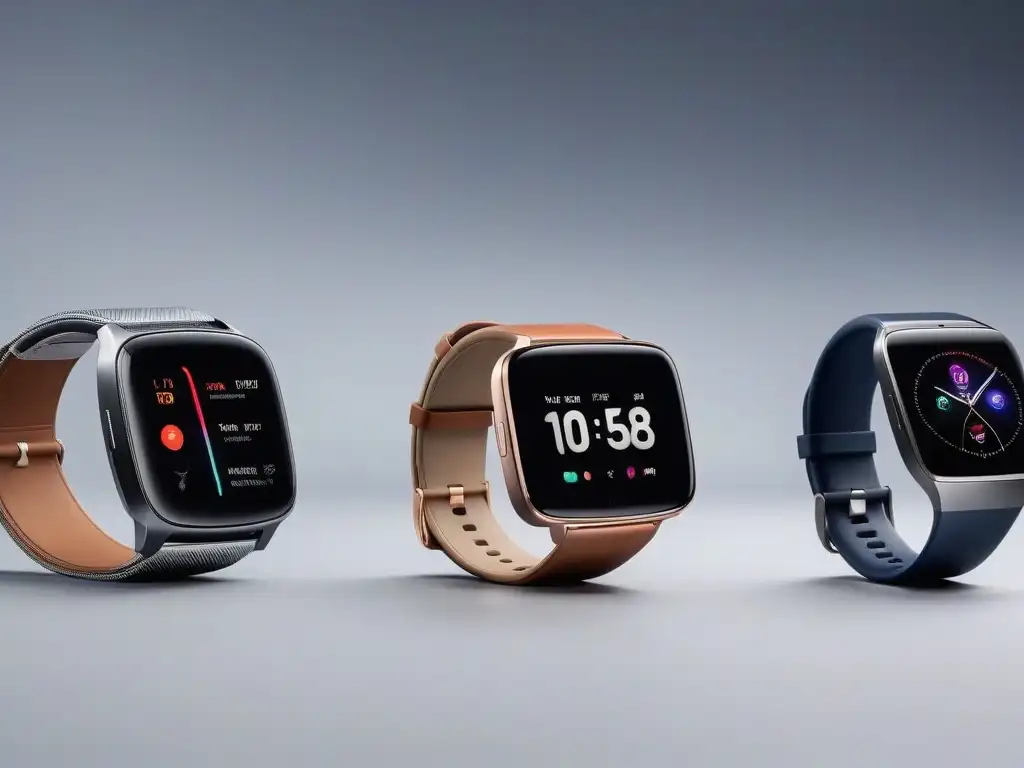 Elegante tecnología wearable para tallas grandes en un escenario futurista Un grupo diverso y seguro con wearables premium para tallas especiales, fusionando moda y tecnología en un ambiente futurista y elegante