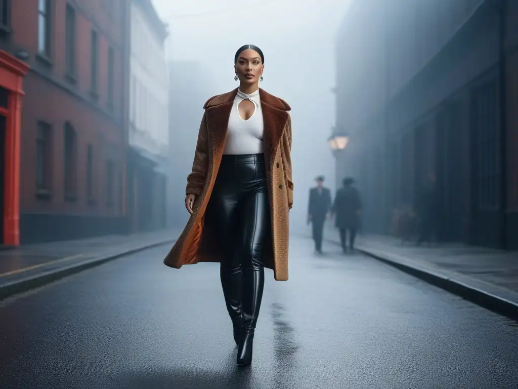 Moda genderneutral: diversidad y empoderamiento en la ciudad Un grupo diverso en prendas genderless para todos cuerpos, irradian empoderamiento en un entorno urbano moderno