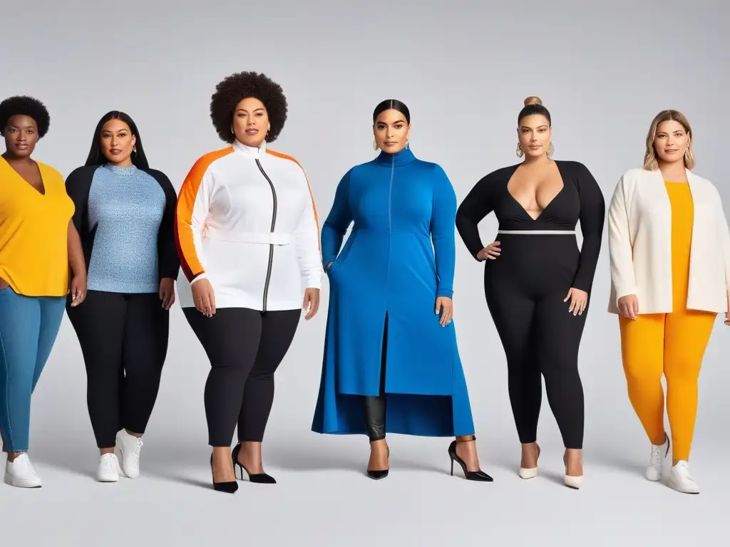 Moda inclusiva: empoderamiento y estilo para todos los cuerpos Un grupo diverso viste ropa adaptativa para todos cuerpos en un estudio moderno y luminoso