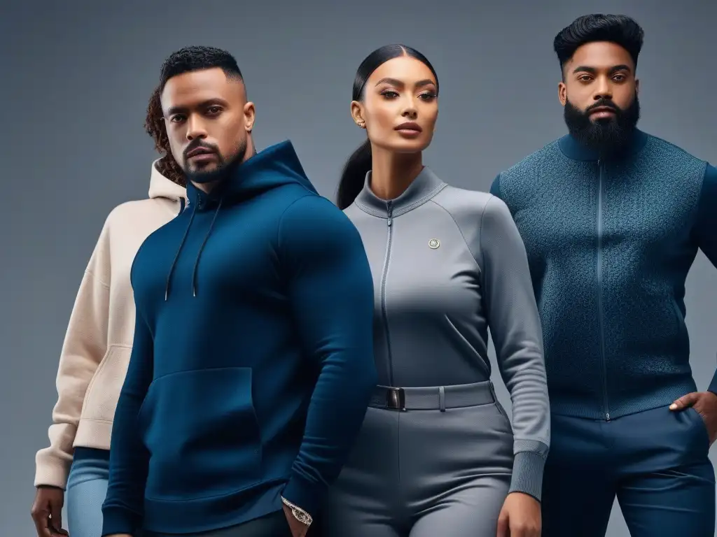 Moda inclusiva: empoderamiento y estilo para todos Grupo diverso modelando ropa adaptativa para todos cuerpos con estilo y funcionalidad en un ambiente moderno y inclusivo