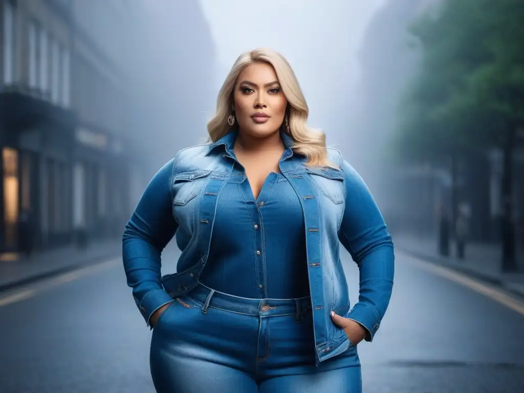Moda plussize: diversidad y estilo en jeans a medida Un grupo diverso y seguro de sí mismos, de distintas edades y etnias, luciendo elegantes y a la moda en los mejores jeans plus size ajustados