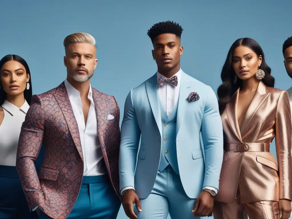 Moda inclusiva: Celebrando la diversidad con estilo Un grupo diverso y seguro en un estudio elegante, vistiendo moda inclusiva para empoderamiento económico