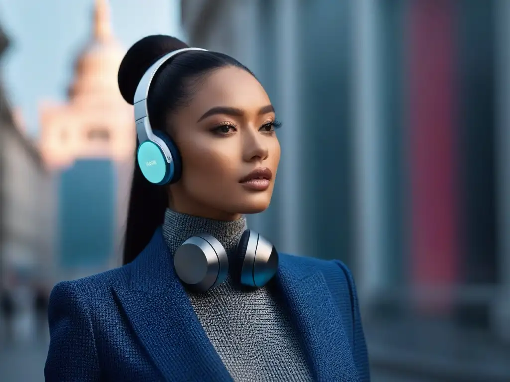 Moda inclusiva y tecnología de vanguardia: diversidad en la ciudad Un grupo diverso y seguro de sí mismo exhibe moda inclusiva para todos cuerpos con gadgets de vanguardia en un entorno urbano chic y tecnológico