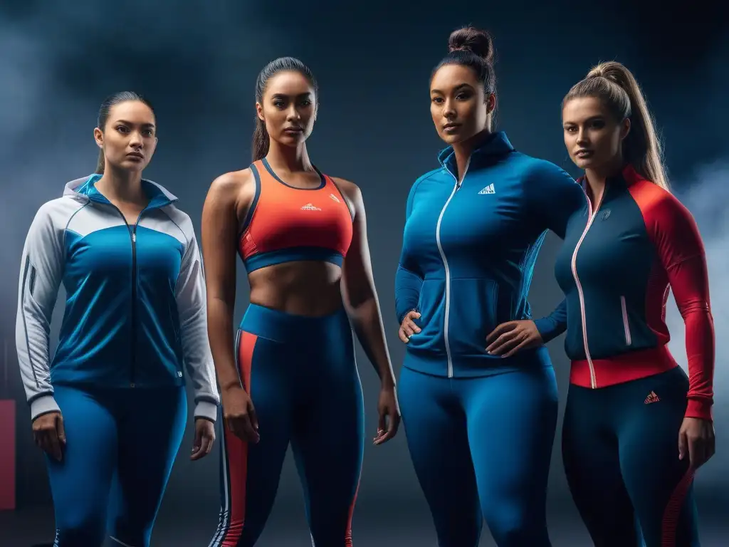 Modelos diversos en ropa deportiva inclusiva y elegante Un grupo diverso y seguro de sí mismos modela ropa deportiva inclusiva para todos