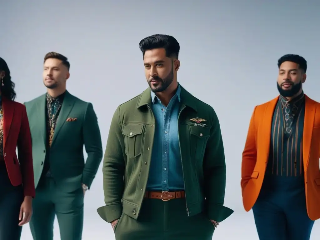 Grupo diverso de moda: unidos en creatividad y empoderamiento Un grupo diverso y seguro de sí mismo unido en moda inclusiva, en un ambiente creativo y moderno de redes sociales moda inclusiva