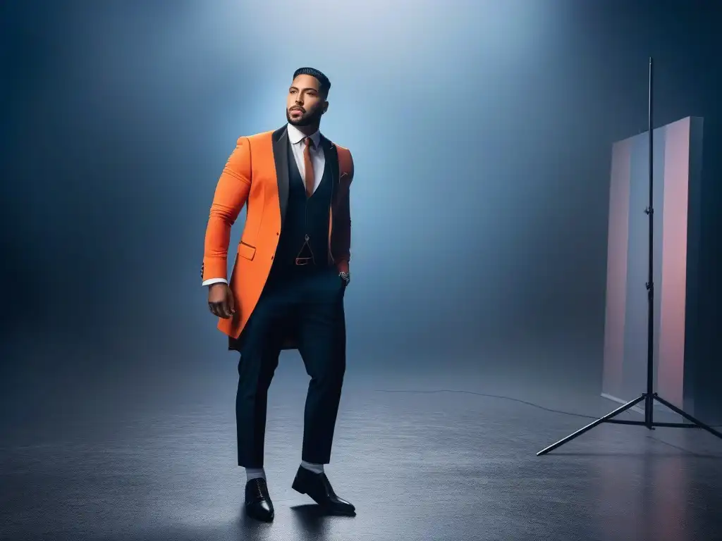 Moda inclusiva: diversidad de género en poses seguras y poderosas Un grupo diverso posa con vestuario inclusivo para diversidad de cuerpos, irradiando confianza y empoderamiento en un estudio moderno y luminoso