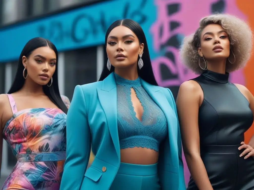 Diversidad y estilo: moda inclusiva en la ciudad Grupo diverso y vibrante de modelos, con diferentes tipos de cuerpo, tonos de piel y habilidades, posando con confianza en la calle