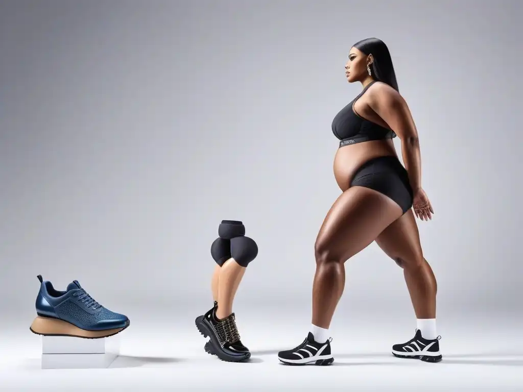 Zapatos innovadores para todos los cuerpos en estudio creativo Un grupo diverso con zapatos únicos que se adaptan a diferentes tipos de cuerpo en un estudio moderno de diseño de calzado