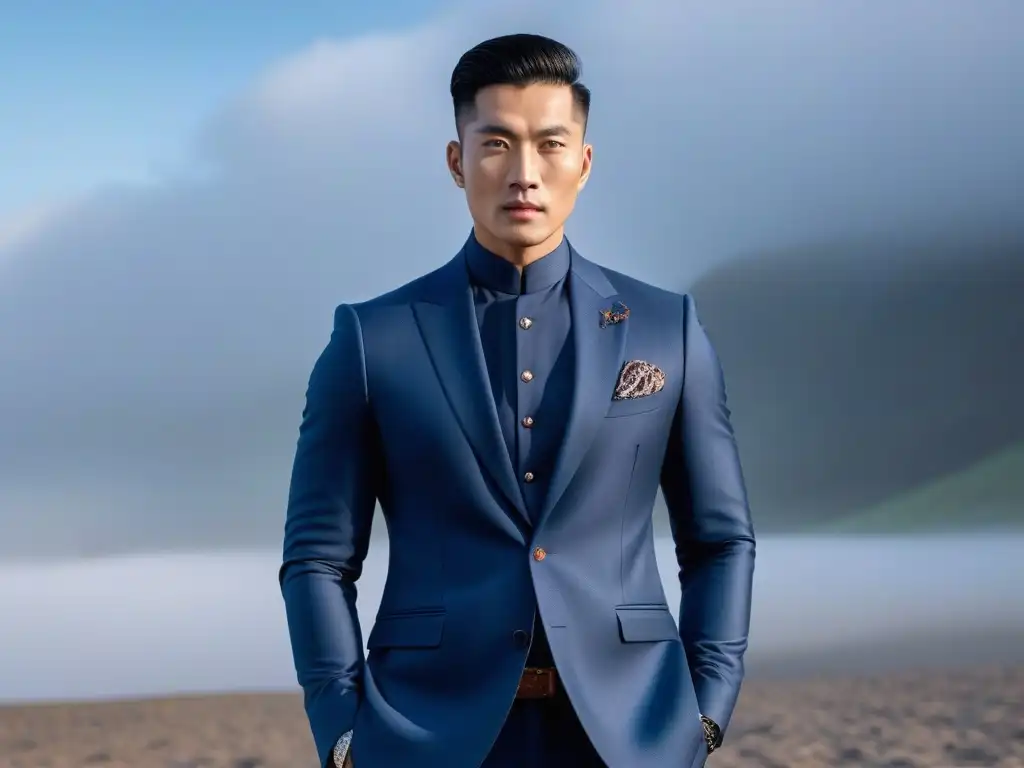 Moda masculina asiática: diversidad y estilo moderno Un grupo de hombres asiáticos diversos, vistiendo moda inclusiva de diferentes culturas, fusionando tradición y tendencia